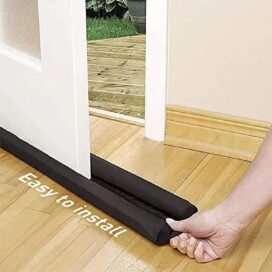 Door Protector- Door Draft Fabric Cover Guard Door Gap Sealer  Protector Door Mounted Door Stopper Door Mounted Door Stopper Sound-Proof Reduce Noise Waterproof - Brown (Pack Of 1) - Image 2