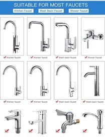 Splash Filter Faucet, 720? Rotatable Faucet Sprayer Head with Durable Copper, Anti-Splash, Oxygen-Enriched Foam, 4-Layer Net Filter, Leakproof Design with Double O-Ring - Image 5