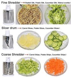 4 in 1 Drum Grater Shredder Slicer for Vegetable, Fruit, Chocolate, Dry Fruits, Salad Maker - Image 6