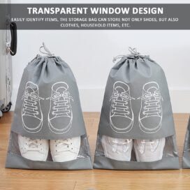 Shoe Bag - Transparent Window Portable Travel Dust-Proof Shoe Bags - Image 5