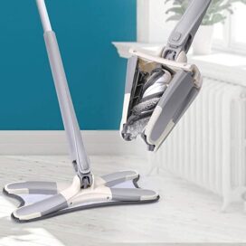 X-Type Microfiber Floor Cleaning Mop for Home – 360° Rotating Flat Mop, Wet & Dry Floor Cleaner for Tiles, Marble & Wooden Floors - Image 6