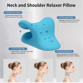 Expertomind Neck Relaxer Expertomind Neck Relaxer | Cervical Pillow | Neck & Shoulder Support for Pain Relief | Chiropractic Acupressure Massage | Durable and Soft | Portable & Easy to Carry - Blue Color Massager (Blue) - Image 2