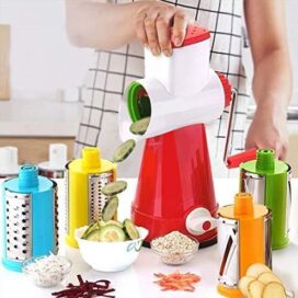 4 in 1 Drum Grater Shredder Slicer for Vegetable, Fruit, Chocolate, Dry Fruits, Salad Maker - Image 3