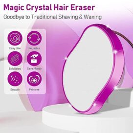 FLETIX Crystal Hair Eraser Stone, Painless Magic Crystal Hair Remover for Women Men, Hair Removal Eraser Exfoliator Tool for Arms Legs Back Bikini Body Any Part (Multicolor) - Image 3