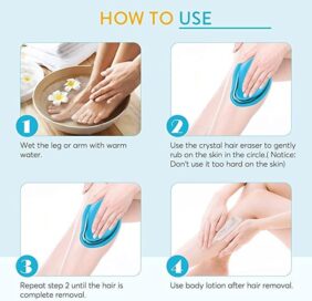 FLETIX Crystal Hair Eraser Stone, Painless Magic Crystal Hair Remover for Women Men, Hair Removal Eraser Exfoliator Tool for Arms Legs Back Bikini Body Any Part (Multicolor) - Image 5