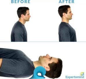 Expertomind Neck Relaxer Expertomind Neck Relaxer | Cervical Pillow | Neck & Shoulder Support for Pain Relief | Chiropractic Acupressure Massage | Durable and Soft | Portable & Easy to Carry - Blue Color Massager (Blue) - Image 3