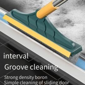 Floor Brush- 2 In 1 Long Handle Wiper Stiff Bristle Floor Brush - Image 4