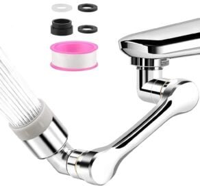 Rotating Faucet Extender Aerator, Universal Splash Filter Faucet, Large Angle Rotating Splash Filter Faucet Extender Aerator  with 2 Water Outlet Modes, Sink Sprayer (All Plastic) - Image 5