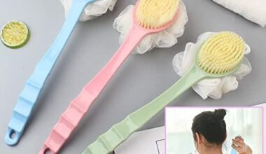 Arcreactor Zone 2 IN 1 loofah with handle, Bath Brush, back scrubber, Bath Brush with Soft Comfortable Bristles And Loofah with handle, Double Sided Bath Brush Scrubber for bathing