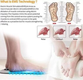 Foot Massager Feet Massage Machine ,Electronic Muscle Stimulator Massage Mat USB Rechargeable Massager (Black) - Image 3