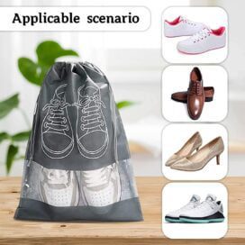 Shoe Bag - Transparent Window Portable Travel Dust-Proof Shoe Bags - Image 2