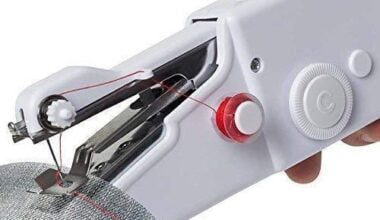 Handy Stitch Sewing Machines for Home Tailoring use, AC/DC Electric Mini Portable Cordless Stitching Machine Handheld Manual Machine (White, Stapler)