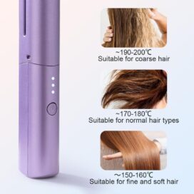 Meneflix Portable Mini Hair Straightener Cordless Rechargeable Mini Adjustable Hair Straightener Hot Comb - Image 2