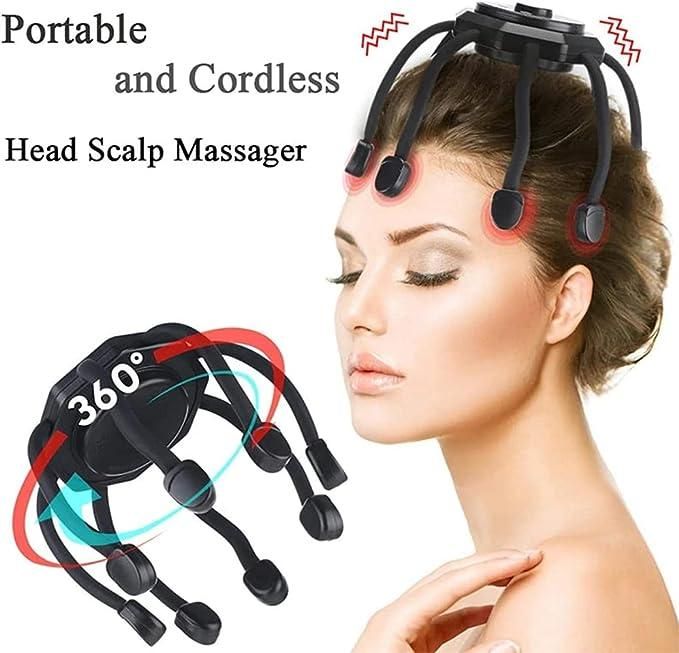 6545460349 Ultra Scalp Massager,Electric Scalp Massager with 3 Modes, 360 Degree Head Massager,Electric Head Massager Cordless Portable Ultra Scalp Massager for Stress Relax (Black) - Image 1