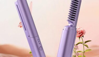 Meneflix Portable Mini Hair Straightener Cordless Rechargeable Mini Adjustable Hair Straightener Hot Comb