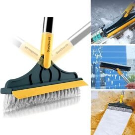 Floor Brush- 2 In 1 Long Handle Wiper Stiff Bristle Floor Brush - Image 5