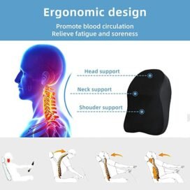 Car Seat Headrest Neck Rest Pillow Cushion for All Cars- Ergonomic Pillow Memory Foam Neck Support for Neck/Back Pain Relief Neck Rest Support Cushion - Image 3