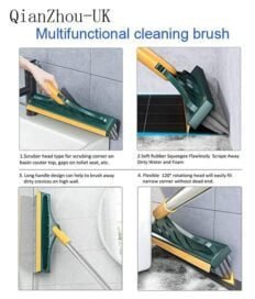 Floor Brush- 2 In 1 Long Handle Wiper Stiff Bristle Floor Brush - Image 3