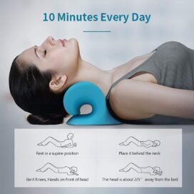 Expertomind Neck Relaxer Expertomind Neck Relaxer | Cervical Pillow | Neck & Shoulder Support for Pain Relief | Chiropractic Acupressure Massage | Durable and Soft | Portable & Easy to Carry - Blue Color Massager (Blue) - Image 4