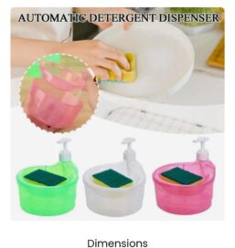 Double Layer 2 in 1 Liquid soap Dispenser with Pump and Sponge | 15 x 16 x 17 CM | Multi-Color - Image 4