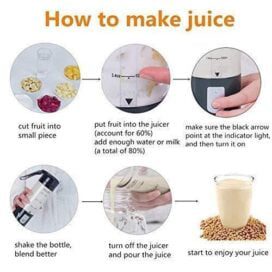 6 Blade Juicer- Portable Electric 6 Blade USB Juice Maker (380 ml) - Image 2