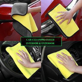 Microfibre Car Cloth (60x30 cm + 30x30 cm) ,Thick Plush Lint & Streak-Free Multipurpose Double-Sided Cloths Automotive Towels for Car Bike Cleaning Polishing Washing & Detailing (Pack of 2) - Image 4