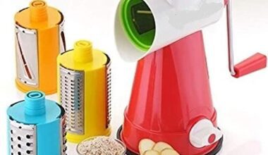 4 in 1 Drum Grater Shredder Slicer for Vegetable, Fruit, Chocolate, Dry Fruits, Salad Maker