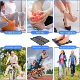 Foot Massager Feet Massage Machine ,Electronic Muscle Stimulator Massage Mat USB Rechargeable Massager (Black) - Image 4