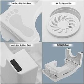 Plastic Foldable Anti-Constipation Potty Training Stool with Air Freshener Slot - Image 2
