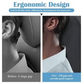 Car Seat Headrest Neck Rest Pillow Cushion for All Cars- Ergonomic Pillow Memory Foam Neck Support for Neck/Back Pain Relief Neck Rest Support Cushion - Image 4