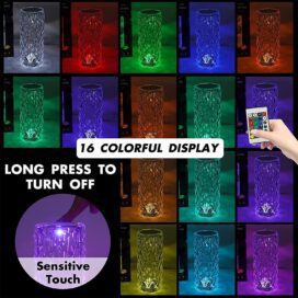 16 Color Changing Rose Crystal Diamond Table Lamp - Image 2
