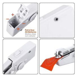 Handy Stitch Sewing Machines for Home Tailoring use, AC/DC Electric Mini Portable Cordless Stitching Machine Handheld Manual Machine (White, Stapler) - Image 5