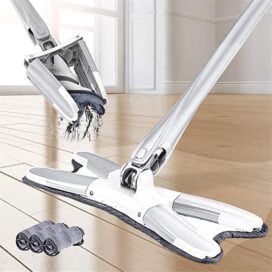 X-Type Microfiber Floor Cleaning Mop for Home – 360° Rotating Flat Mop, Wet & Dry Floor Cleaner for Tiles, Marble & Wooden Floors