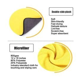 Super Absorbent Dual Sided Thick Lint &Streak Free Multipurpose Magic Microfiber Towel for Car,Bike,Home & Kitchen Cleaning ,Polishing & Detailing - Image 3