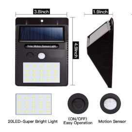 Security Light- 20 LED Bright Outdoor Security Lights with Motion Sensor - Image 2