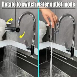 3 in 1 360� Waterfall Kitchen Faucet, Touch Faucet, Extender for Kitchen Sink - Image 5