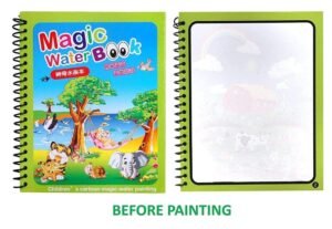 Reusable Magic Water Quick Dry Book Water Coloring Book Doodle with Magic Pen Painting Board for Children Education Drawing Pad (Multi Color, 4 Books) - Image 2