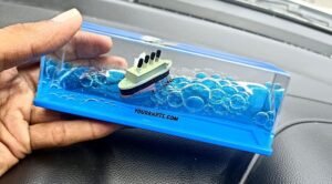 Car Dashboard Amazonite Sailing Ship with White Floating Ice Berg Nautical Showpiece - Image 2