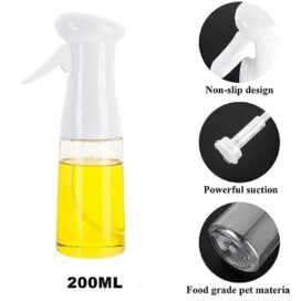Spray Bottle-Food Grade Stainless Steel Glass Oil Spray Bottle Vinegar Bottle Oil Dispenser for Cooking, Salad, Kitchen (pack of 2) - Image 5