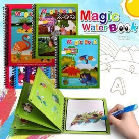 Reusable Magic Water Quick Dry Book Water Coloring Book Doodle with Magic Pen Painting Board for Children Education Drawing Pad (Multi Color, 4 Books) - Image 6