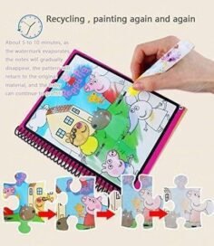 Reusable Magic Water Quick Dry Book Water Coloring Book Doodle with Magic Pen Painting Board for Children Education Drawing Pad (Multi Color, 4 Books) - Image 3