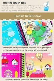Reusable Magic Water Quick Dry Book Water Coloring Book Doodle with Magic Pen Painting Board for Children Education Drawing Pad (Multi Color, 4 Books) - Image 4