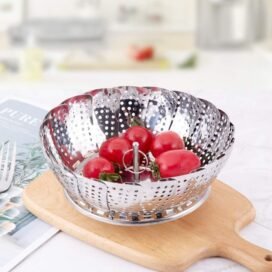 Stainless Steel Steamer basket for Veggie/Seafood with Safety Tool - Image 6