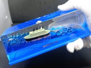 Car Dashboard Amazonite Sailing Ship with White Floating Ice Berg Nautical Showpiece - Image 3