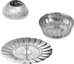 Stainless Steel Steamer basket for Veggie/Seafood with Safety Tool - Image 5