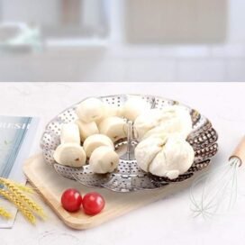 Stainless Steel Steamer basket for Veggie/Seafood with Safety Tool - Image 2