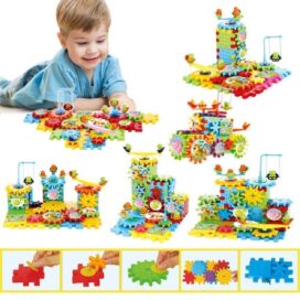 Battery Operated 81pcs Rotating Building Blocks with Gears for STEM Learning - Image 3
