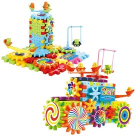 Battery Operated 81pcs Rotating Building Blocks with Gears for STEM Learning - Image 4