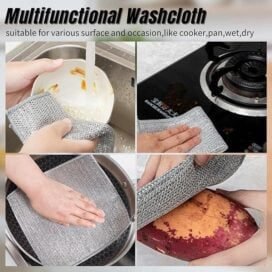 Multipurpose Wire Dishwashing Rags for Wet and Dry Pack of 10 - Image 3