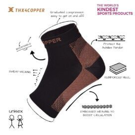 Copper Compression Recovery Foot Sleeves for Men & Women (1 Pair) - Image 3